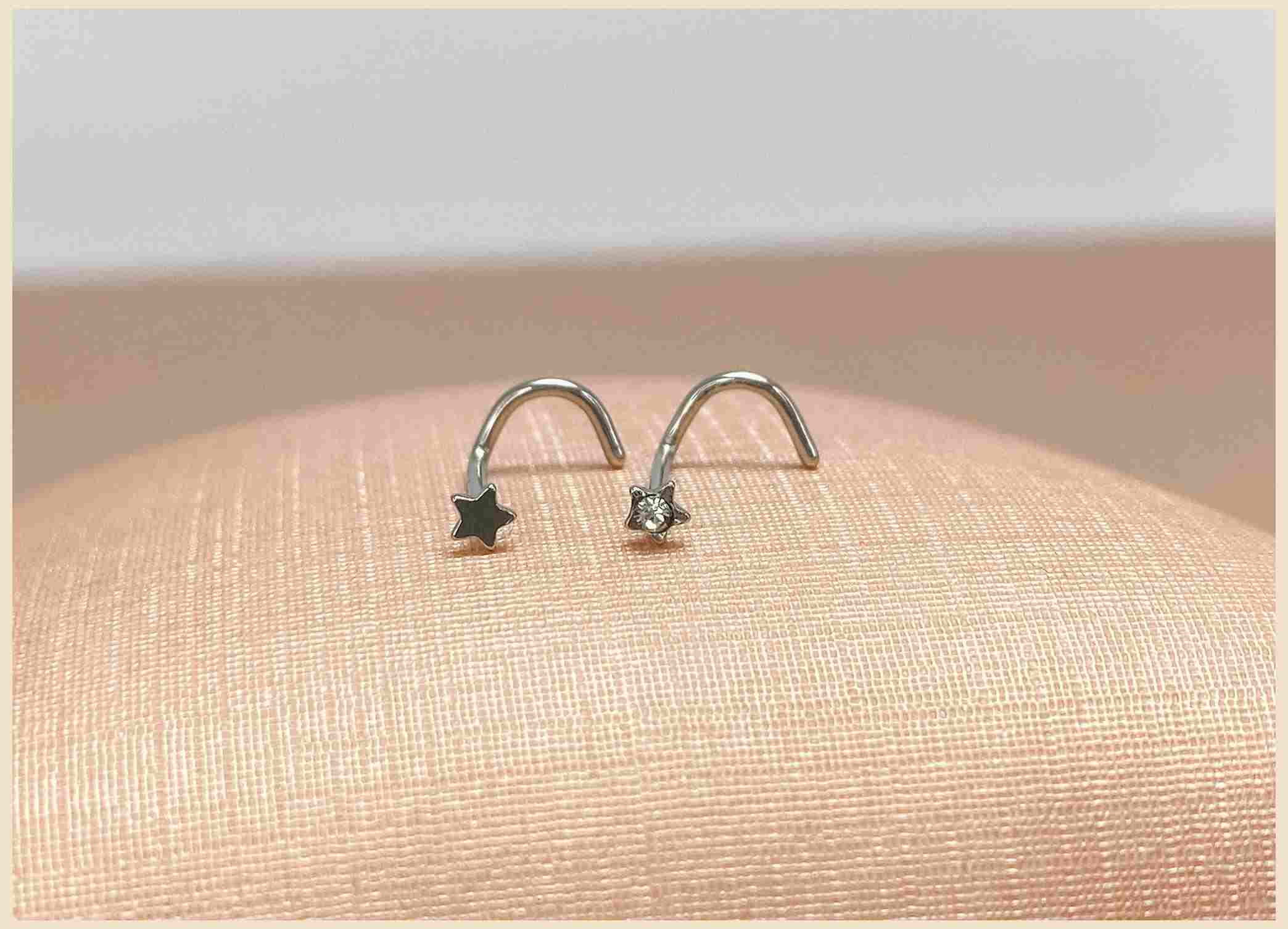 KIT 7 PIERCINGS CURVADOS PARA NARIZ EM A�O CIR�RGICO